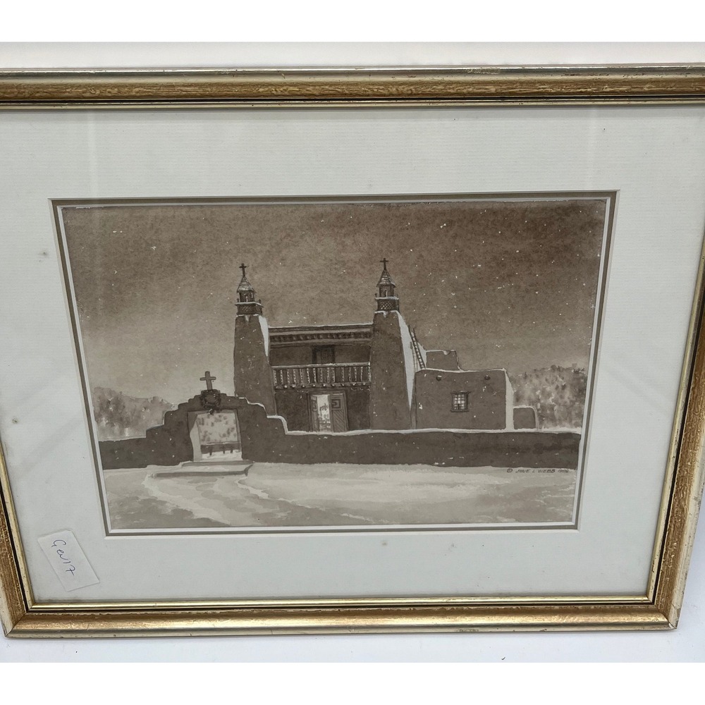 San Jose de Gracia Las Trampas,NM Watercolor by June L Webb signed and dated
